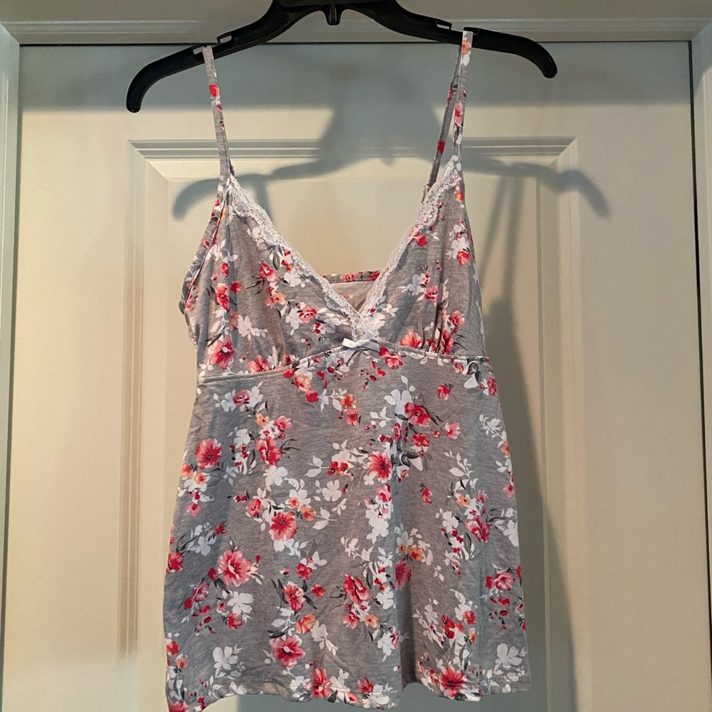 Laura Ashley Gray Floral Camisole